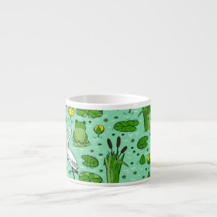 Tasse Expresso Cannes, hérons, lis : essaim vintage.