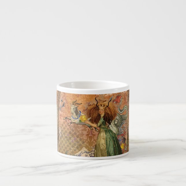Tasse Expresso Capricorn Femme Chèvre Whimsical Amusant (Devant)