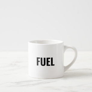 Tasse Expresso Carburant noir lettres blanc minimaliste cool