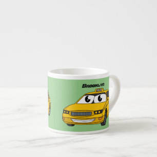 Tasse Expresso Caricature amusante de taxi jaune mignon