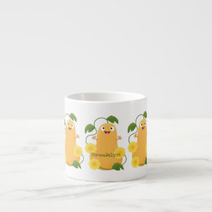 Tasse Expresso Caricature citrouille gourde en beuret joyeux