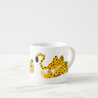 Tasse Expresso Caricature Dashing Cute Cheetah