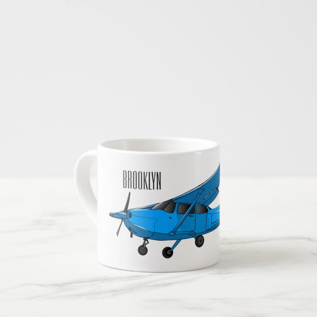 Tasse Expresso Caricature d'avion à voilure fixe (Devant gauche)