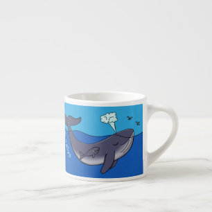Tasse Expresso Caricature de baleine mignonne et de baleine de ve