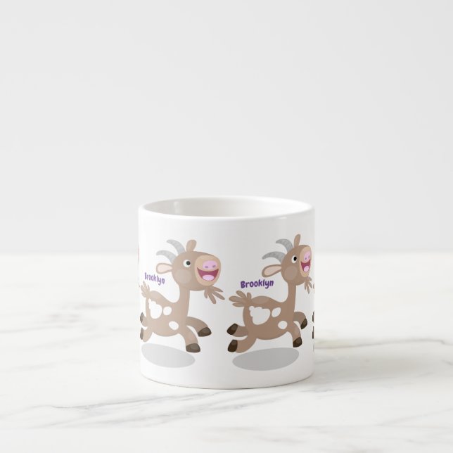 Tasse Expresso Caricature de chèvre billy joyeux (Devant)