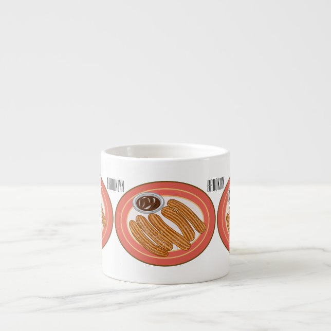 Tasse Expresso Caricature de Churro (Devant)