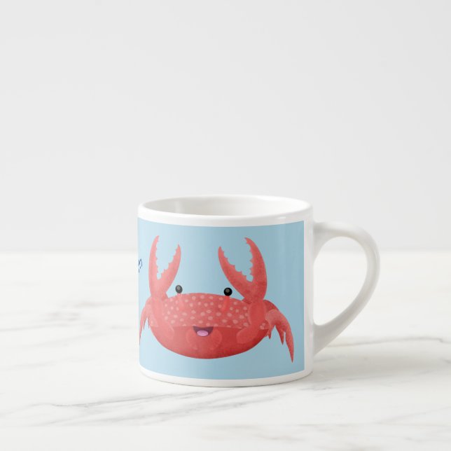 Tasse Expresso Caricature de crabe rouge cuite (Droite)