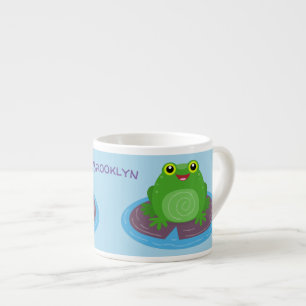 Tasse Expresso Caricature de grenouille verte mignonne