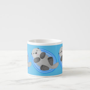 Tasse Expresso Caricature de loutres de mer jolies