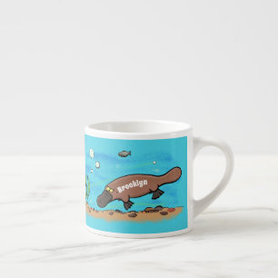 Tasse Expresso Caricature de natation de Cute platypus
