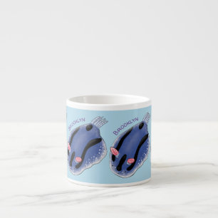 Tasse Expresso Caricature de nudibranche bleu mignon