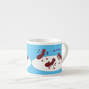 Tasse Expresso Caricature de patinage sur glace de Happy red four