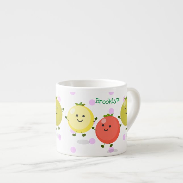 Tasse Expresso Caricature de tomates cerises mûres (Devant droit)