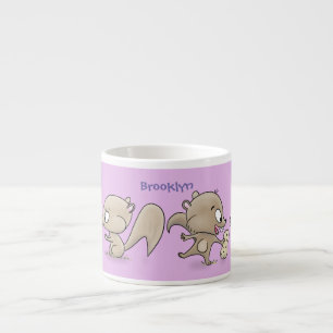 Tasse Expresso Caricature d'écureuils marrants
