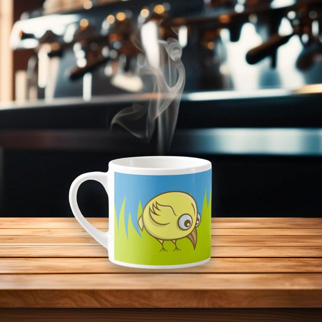 Tasse Expresso Caricature d'oiseau jaune (Créateur téléchargé)