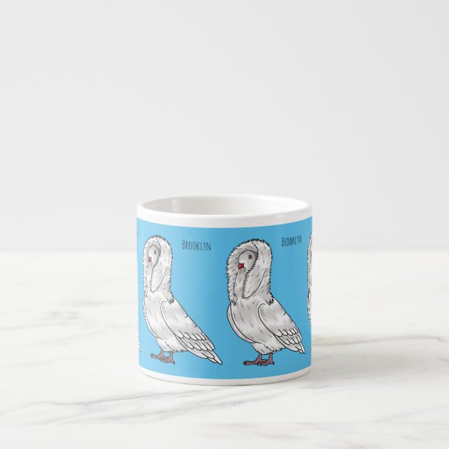 Tasse Expresso Caricature d'oiseau pigeon Jacobin (Devant)