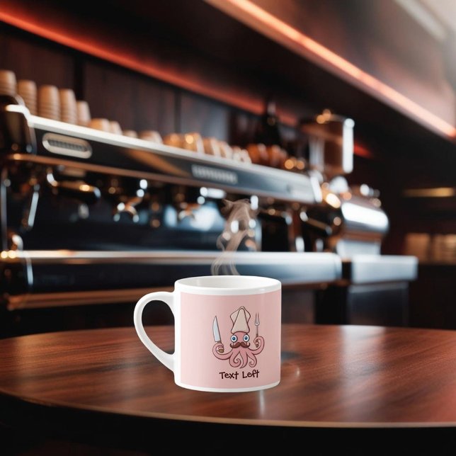 Tasse Expresso Caricature du chef calmar (Créateur téléchargé)