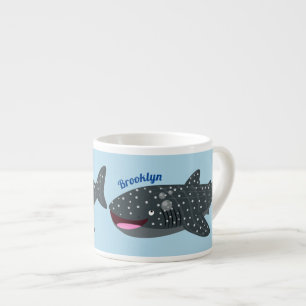 Tasse Expresso Caricature joli requin baleine joyeux