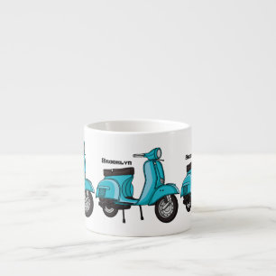 Tasse Expresso Caricature moto mopée mûre illustration
