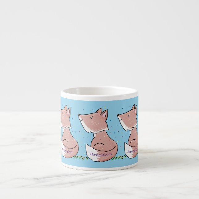 Tasse Expresso Caricature pour bébé renard (Devant)