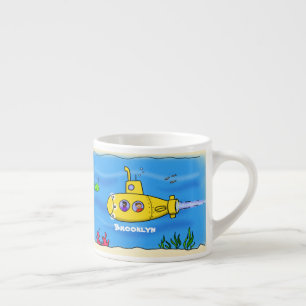 Tasse Expresso Caricature sous-marine joyeuse