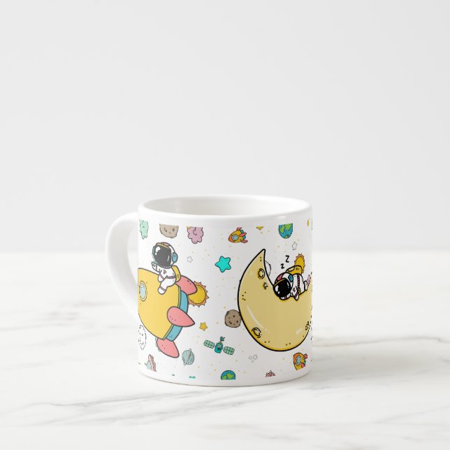 Tasse Expresso Caricature spatiale astronaute (Devant gauche)