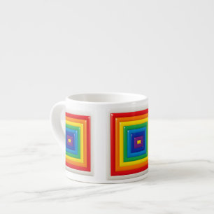 Tasse Expresso Carré arc-en-ciel hypnotique 