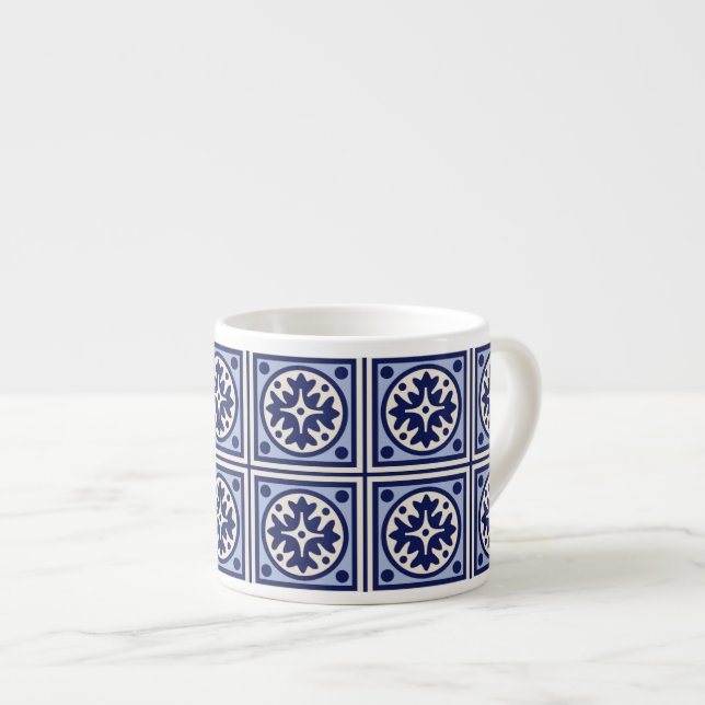 Tasse Expresso Carreaux bleus (Devant droit)
