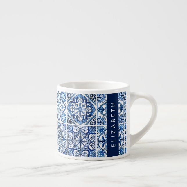 Tasse Expresso Carreaux méditerranéens, Portugais, Azulejo, Votre (Droite)