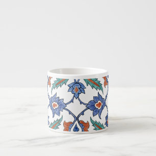 Tasse Expresso Carreaux turcs médiévaux : Ornement floral.