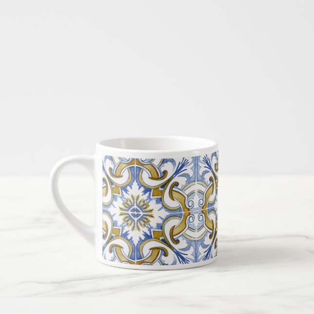 Tasse Expresso Carrelage méditerranéen, majolica, style sicilien  (Gauche)
