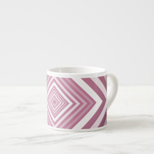 Tasse Expresso Carrés de dégradé rose et blanc moderne