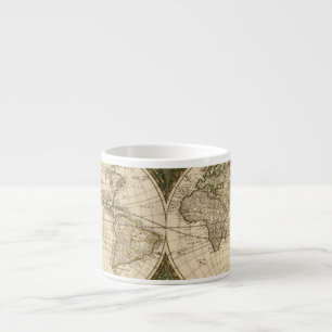 Tasse Expresso Carte 1660 du monde d'antiquité par Frederick de