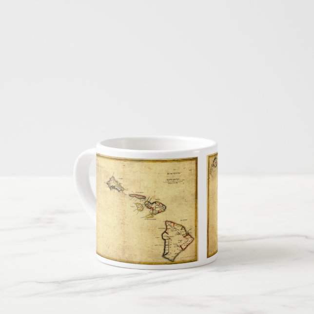 Tasse Expresso Carte 1837 - îles d'Hawaï de cru hawaïennes (Devant gauche)