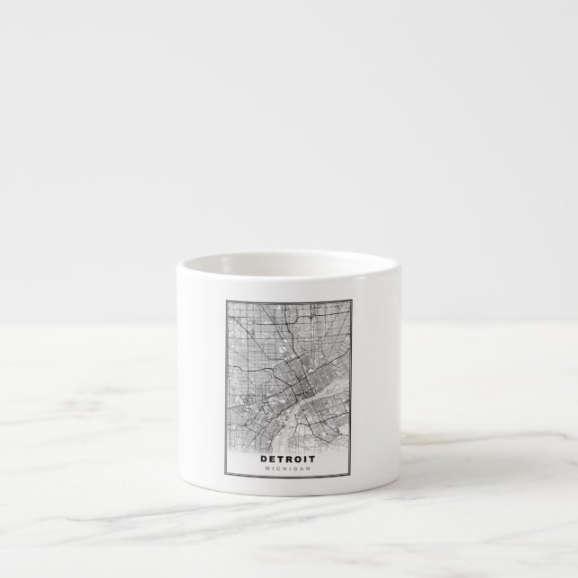 Tasse Expresso Carte de Détroit (Devant)