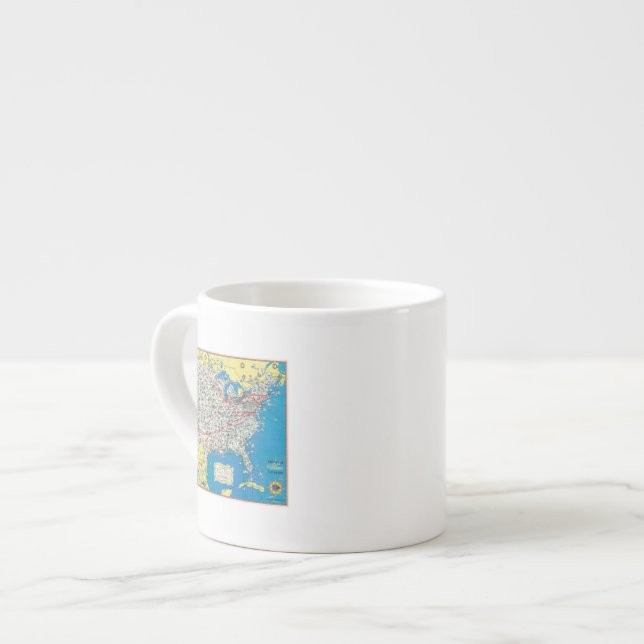 Tasse Expresso Carte de système d'American Airlines (Devant gauche)