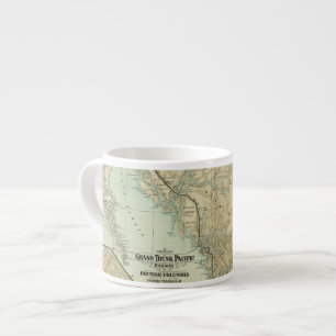 Tasse Expresso Carte du chemin de fer grand de Pacifique de tronc