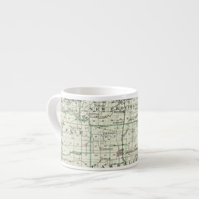Tasse Expresso Carte du comté de Green et de Carrollton (Devant gauche)