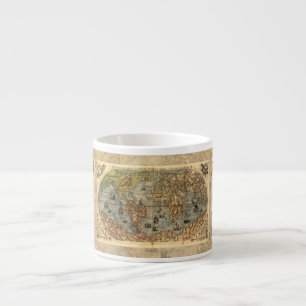Tasse Expresso Carte du monde antique de Forlani 1565 Cartographi