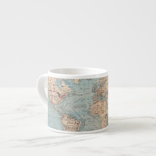 Tasse Expresso Carte du monde sur la projection de Mercator (Devant gauche)