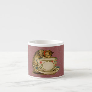 Tasse Expresso Cat Teacup Cute Vintage Victorien