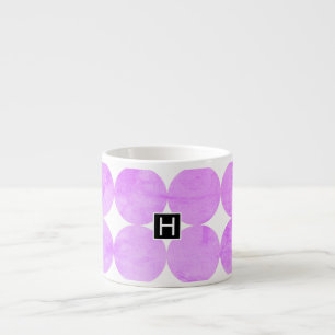 Tasse Expresso Cercles violets modernes   Monogramme