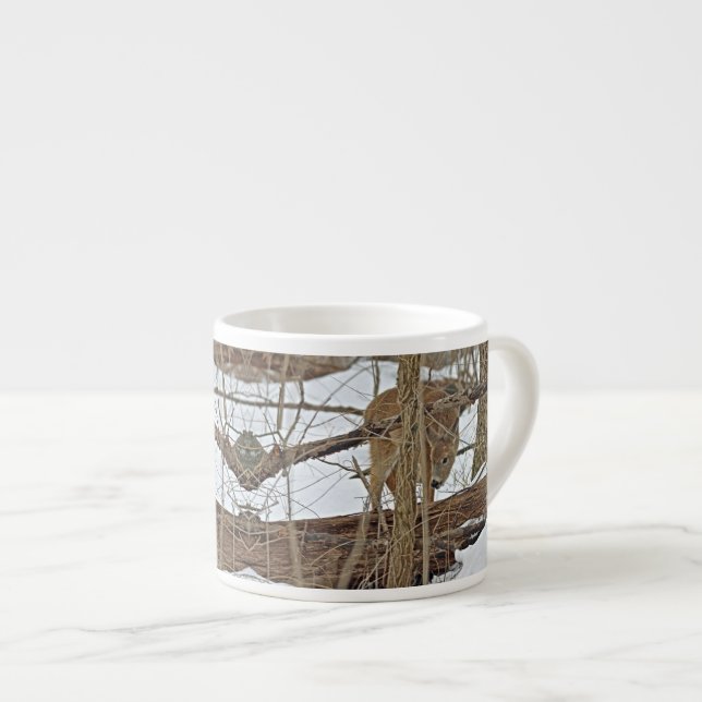 Tasse Expresso Cerf Blanc En Neige (Devant droit)
