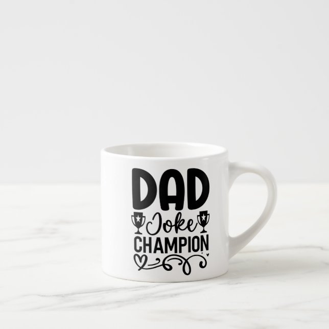 Tasse Expresso Champion de la farce papa | Drôle cadeau de fête d (Droite)