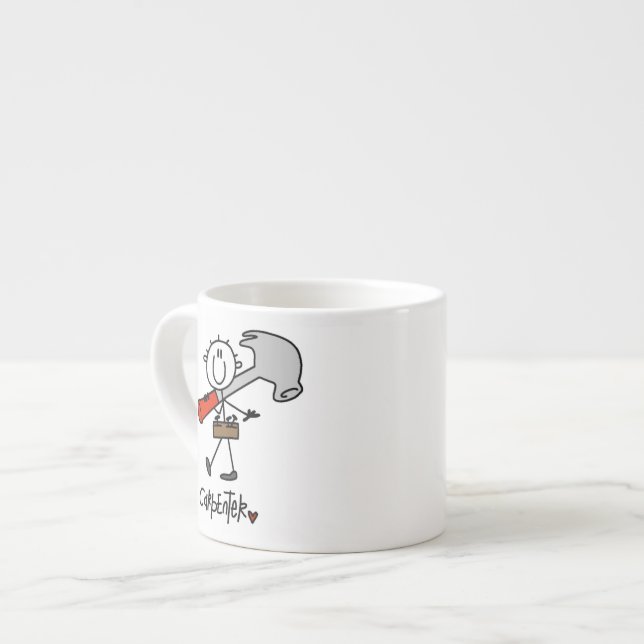 Tasse Expresso Charpentier avec marteau (Devant gauche)