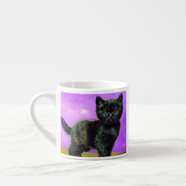 Tasse Expresso Chat de style Van Gogh (Gauche)
