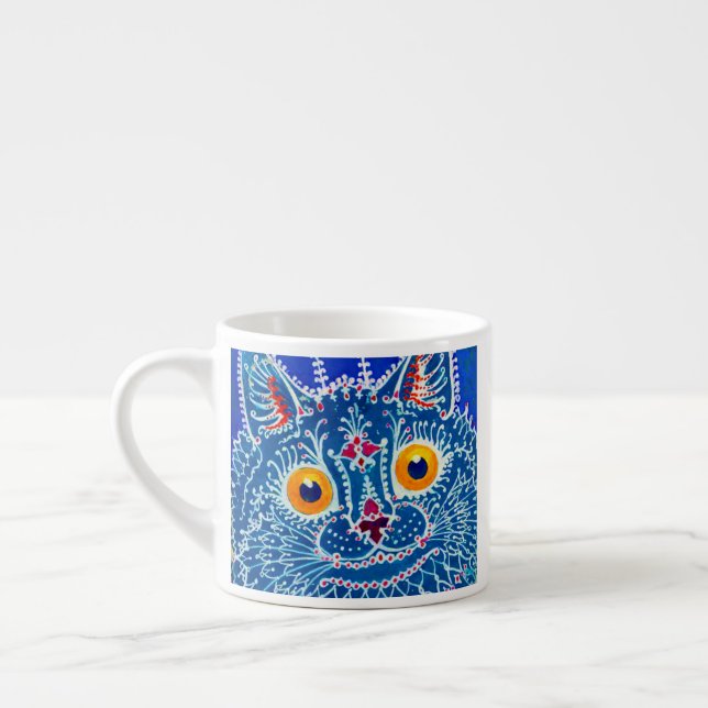 Tasse Expresso Chat gothique bleu (Gauche)