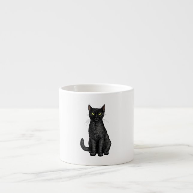 Tasse Expresso chat noir (Devant)