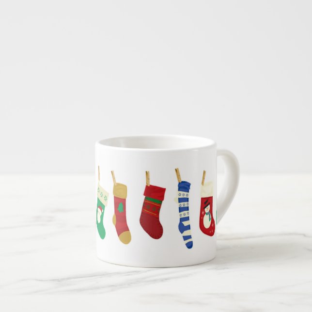 Tasse Expresso Chaussures de Noël Bouchons de spécialité (Devant droit)