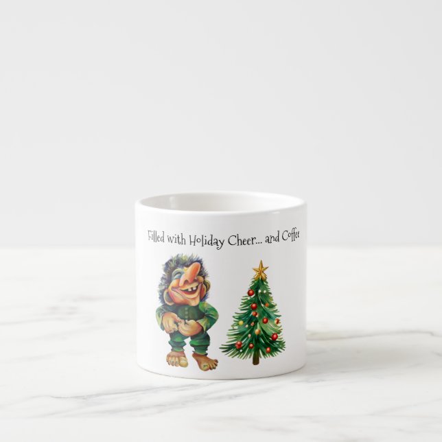 Tasse Expresso Cheeky Christmas Troll et Tree Delight (Devant)